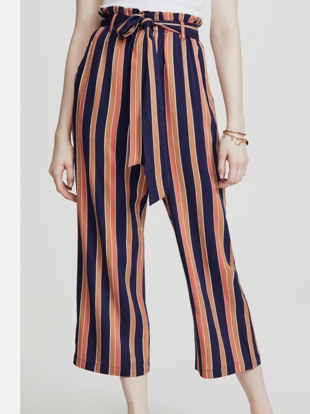 BB Dakota Stripe Cropped Paperbag Pants